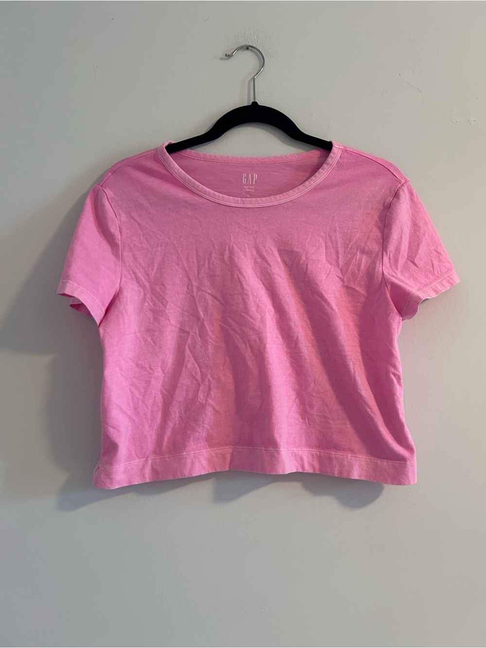 GAP Bubblegum Pink Short Sleeve Crop Tee